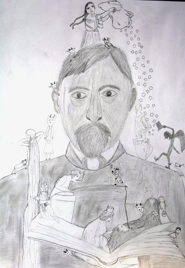 Otto Ubbelohde und Märchenfiguren von Liska